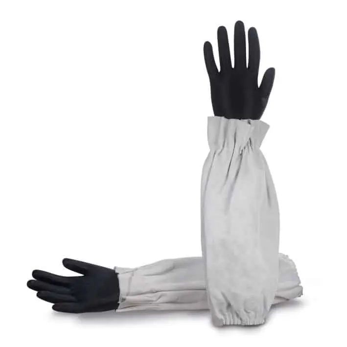 Manguito de soldador de serraje gris de 32 cm contra el calor y perforación modelo 300MC RBR Suministros