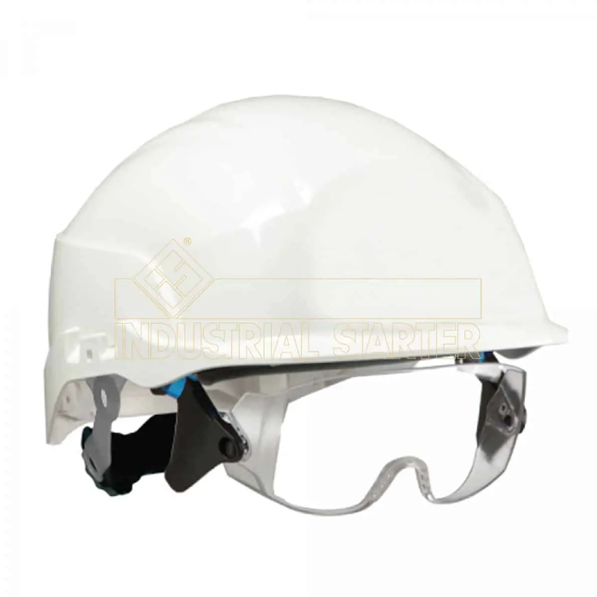 Casco SPECTRUM con cubre-gafas integradas en ABS blanco y banda DryTech RBR Suministros