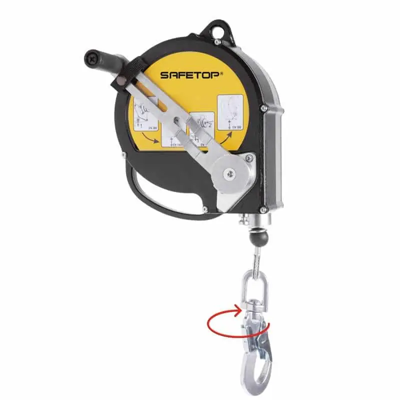 Dispositivo 2 en 1 TORNO SAFE 15 de rescate y anticaídas con cable de acero y carcasa de aluminio RBR Suministros